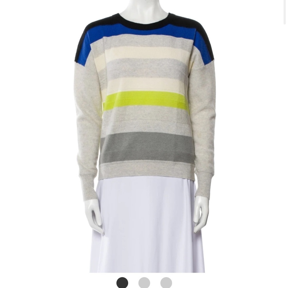 Diane Von Furstenberg Multicolor Striped 100% Cashmere Sweater. Size small